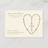 金ゴールド聖念珠十字宗教ビジネスカード 名刺 (正面)