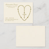 金ゴールド聖念珠十字宗教ビジネスカード 名刺 (正面/裏面)