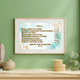 金ゴールド聖書の肯定アクロスティックw_聖なる書物、 経典3 フォトプリント           