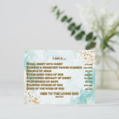 金ゴールド聖書の肯定アクロスティックw_聖なる書物、 経典3 ポストカード (スタンド正面)