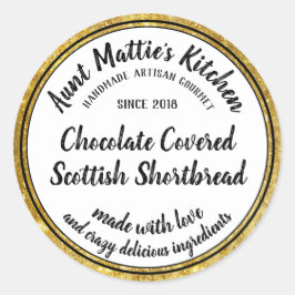 金ゴールド職人ハンドメイドグルメフードラベル ラウンドシール