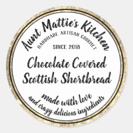 金ゴールド職人ハンドメイドグルメフードラベル ラウンドシール