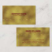 金ゴールド背景の光沢のあるメタリックアクセント 名刺 (正面/裏面)