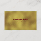 金ゴールド背景の光沢のあるメタリックアクセント 名刺 (正面)