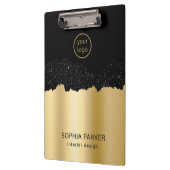 金ゴールド背景の白いスパーク クリップボード (左)