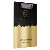 金ゴールド背景の白いスパーク クリップボード (右)