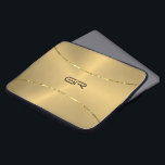 金ゴールド背景ストライプアクセントラップトップスリーブ ラップトップスリーブ<br><div class="desc">金ゴールドメタリックの背景のイメージで、光沢のある2つの金ゴールドアストライプンセント。オプションのモノグラム。</div>
