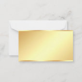 金ゴールド背景手書きスクリプト文字テンプレート ノートカード (裏面)