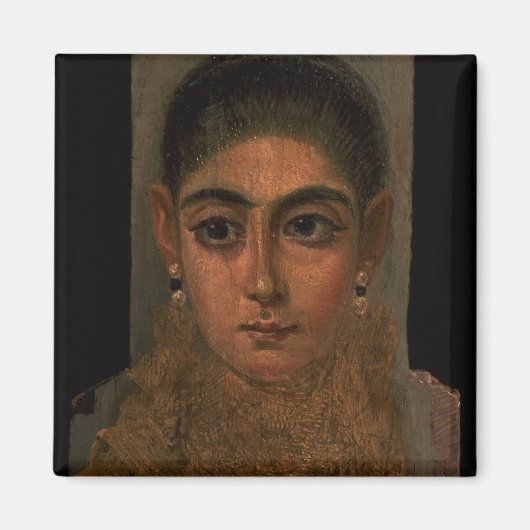 金ゴールド胸を被った女性のポートレート マグネット (正面)