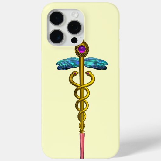金ゴールド胸部医学的シンボルアイボリー Case-Mate iPhoneケース (裏面)