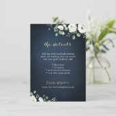 金ゴールド脚本ネイビー白フローラ結婚の詳細 エンクロージャーカード (スタンド正面)