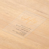 金ゴールド脚本50歳澄ん アクリル招待状 (レイダウン)