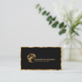 金ゴールド脳心理学者生命コーチセラピスト 名刺 (スタンド正面)