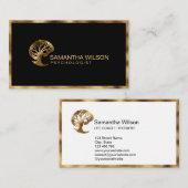 金ゴールド脳心理学者生命コーチセラピスト 名刺 (正面/裏面)