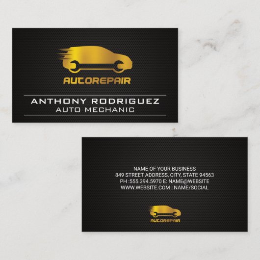 金ゴールド自動修復ロゴ 名刺 (正面/裏面)