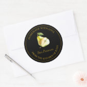 金ゴールド自家製の梨ラベルを保持 |黒 ラウンドシール (封筒)