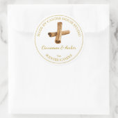 金ゴールド自家製シナモンキャンドルラベル |白 ラウンドシール (バッグ)