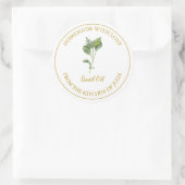 金ゴールド自家製バジル油ラベル |白 ラウンドシール (バッグ)