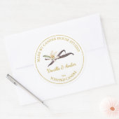 金ゴールド自家製バニラキャンドルラベル |白 ラウンドシール (封筒)