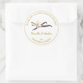 金ゴールド自家製バニラキャンドルラベル |白 ラウンドシール (バッグ)