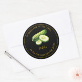 金ゴールド自家製ピクルズラベル |黒 ラウンドシール (封筒)