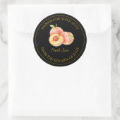 金ゴールド自家製ピーチジャムラベル |黒 ラウンドシール (バッグ)