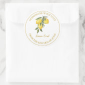 金ゴールド自家製レモンカードラベル |白 ラウンドシール (バッグ)