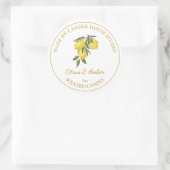 金ゴールド自家製柑橘系キャンドルラベル |白 ラウンドシール (バッグ)