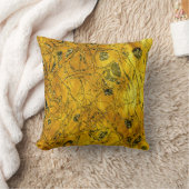 金ゴールド自然グリッタースパークリマスタードグレン抽象芸術 クッション (ブランケット)