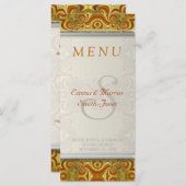 金ゴールド自然レトロボヘミアンヴィンテージウェディングメニュー メニュー (正面/裏面)