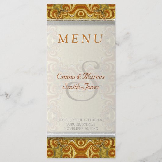 金ゴールド自然レトロボヘミアンヴィンテージウェディングメニュー メニュー (正面)