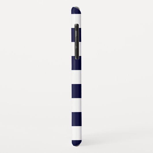 金ゴールド航海のいかりネイビーブルー&ホワイトストライプズ Case-Mate iPhoneケース (裏面/左)