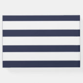 金ゴールド航海のいかりネイビーブルー&ホワイト結婚ズ ゲストブック (裏面)