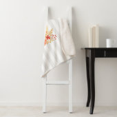 金ゴールド航海のいかり水彩フローラ ストライプの シェルパブランケット (インサイチュ)