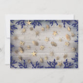 金ゴールド航海のいかり結婚の感謝の写真 サンキューカード (裏面)