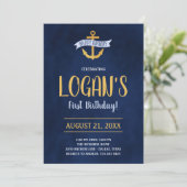 金ゴールド航海のいかり誕生日パーティーへの招待 招待状 (スタンド正面)