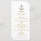 金ゴールド航海のグリッターいかりグラマメニューカード メニュー (正面/裏面)