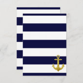 金ゴールド航海のストライプいかり サンキューカード (正面/裏面)