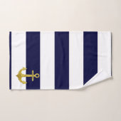 金ゴールド航海のストライプいかり バスタオルセット (ハンドタオル)