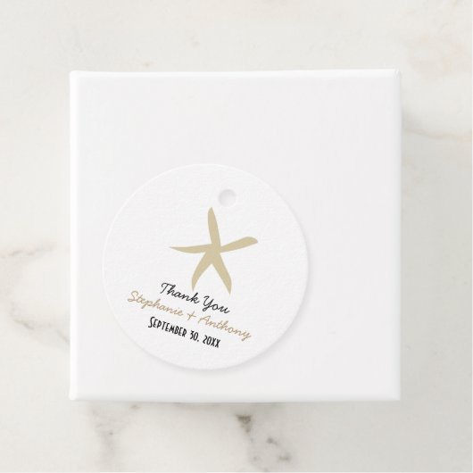 金ゴールド航海のビーチ結婚式ありがとう フェイバータグ (インサイチュ)