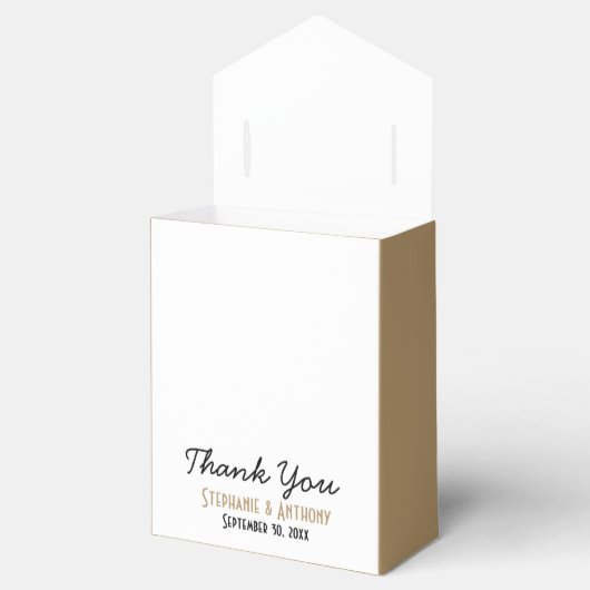 金ゴールド航海のビーチ結婚式ありがとう フェイバーボックス (オープン)