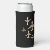 金ゴールド航空機航空セルツァークーラーボックス スリム缶クーラー (Seltzer正面)