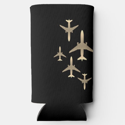 金ゴールド航空機航空セルツァークーラーボックス スリム缶クーラー (裏面)