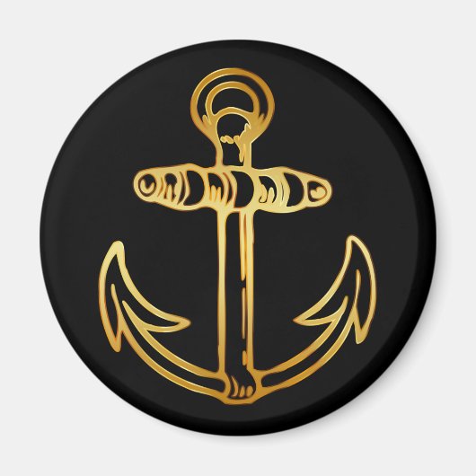 金ゴールド船舶いかり マグネット (正面)