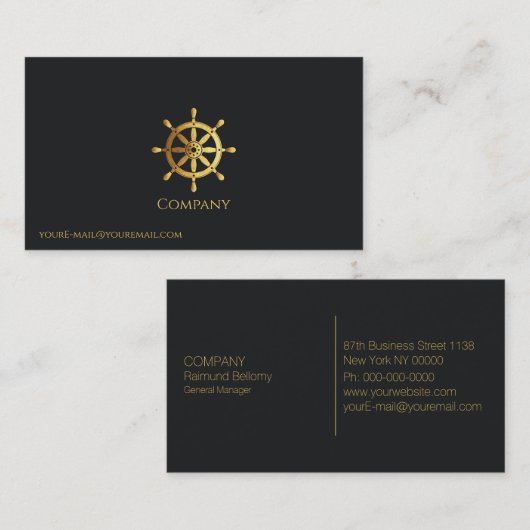 金ゴールド船車 名刺 (正面/裏面)