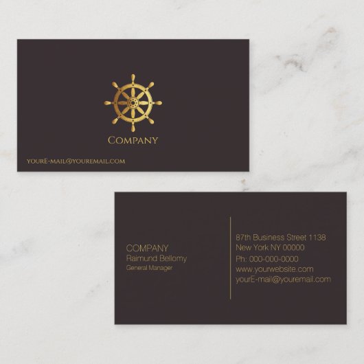 金ゴールド船車 名刺 (正面/裏面)