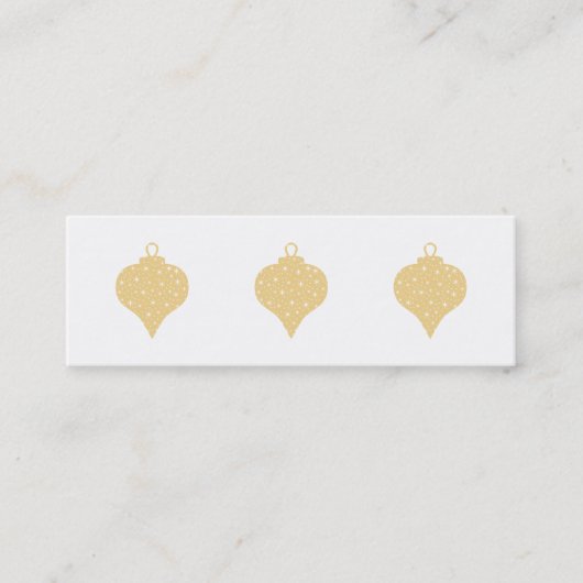 金ゴールド色のクリスマスのつまらないものの設計 スキニー名刺 (正面)