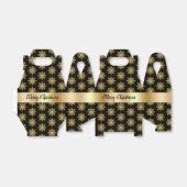 金ゴールド色のスノーフレーク模様の好意ボックス フェイバーボックス (折り畳みなし)