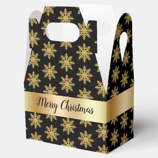 金ゴールド色のスノーフレーク模様の好意ボックス フェイバーボックス (オープン)