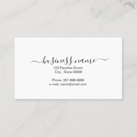 金ゴールド色の縮毛女性 名刺 (裏面)